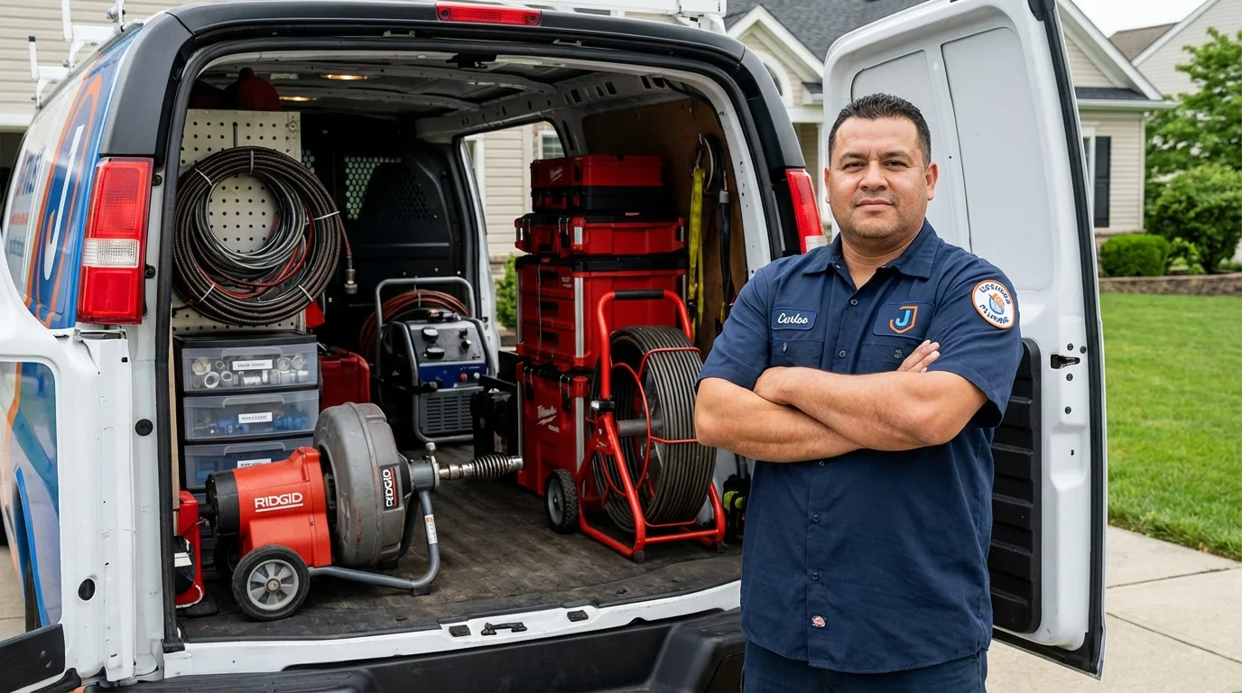 Professional drain cleaning equipment and Johns Plumbing LLC plumber in Lake View
